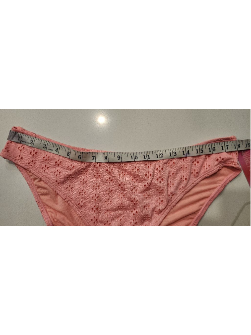 Ninety-Nine Coral Pink Eyelet High Leg Bikini Swim Bottoms Juniors Size XXL NWT - Picture 5 of 7